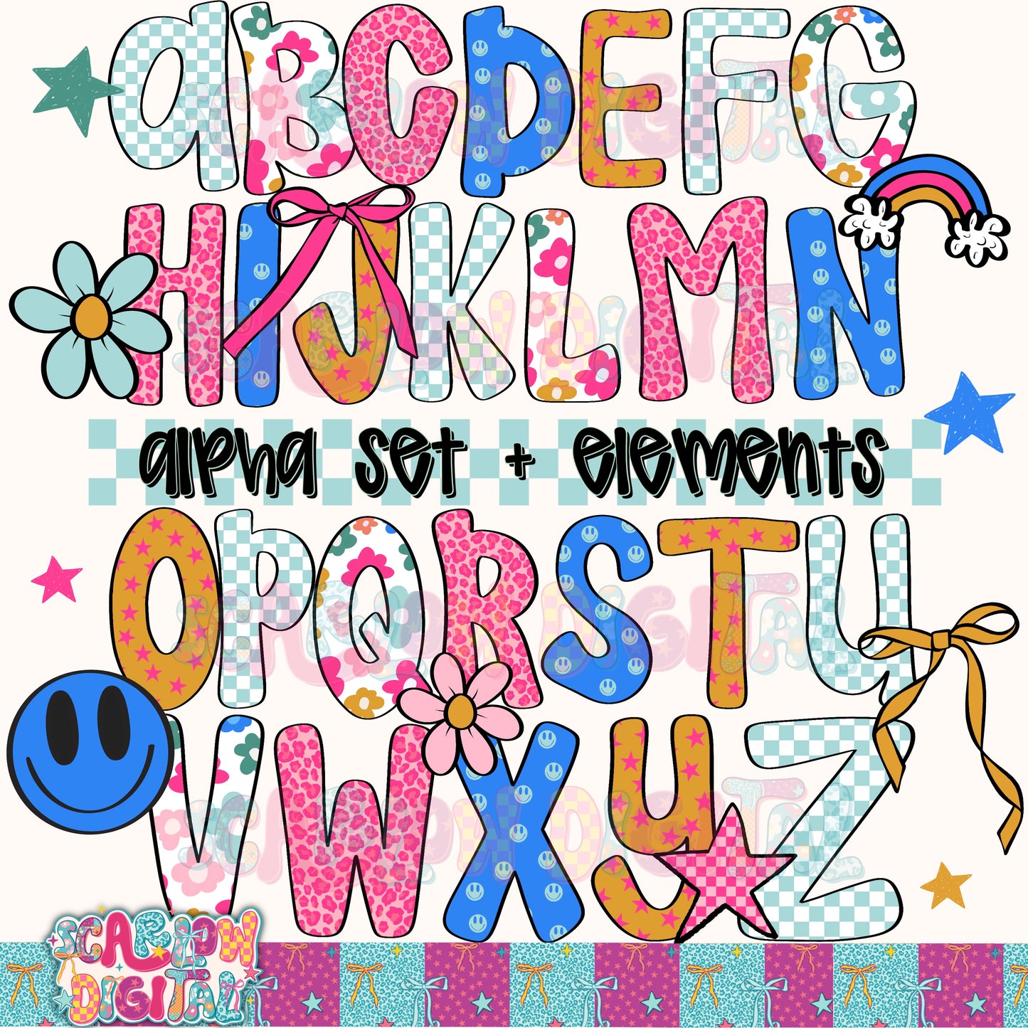 Retro Alpha Set Digital Design