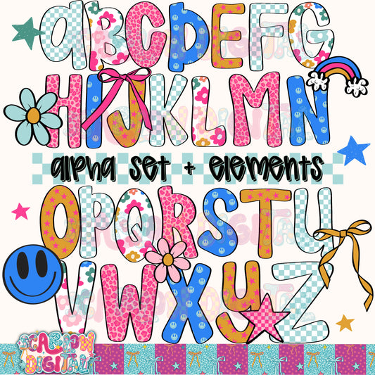 Retro Alpha Set Digital Design