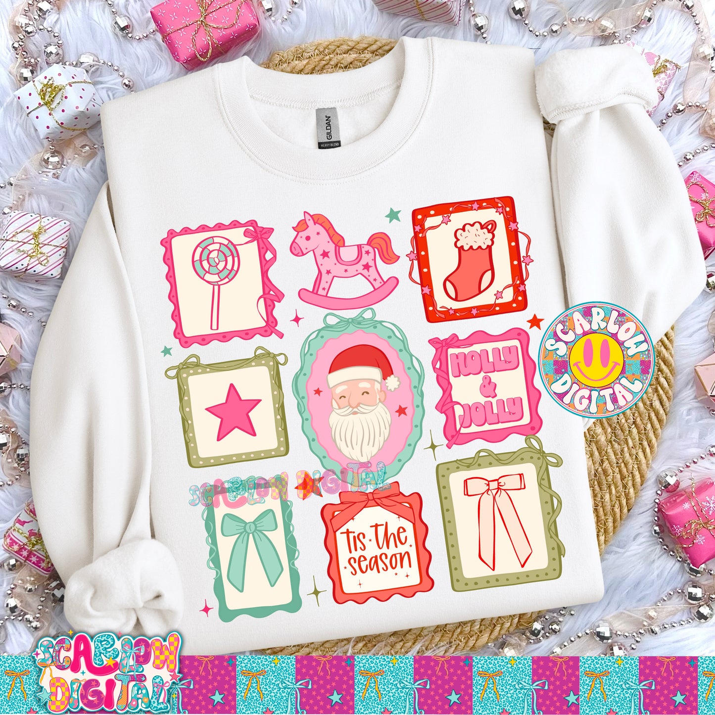 Christmas Stamps PNG Digital Design