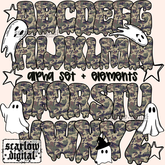 Camo Halloween Alpha Set Digital Design