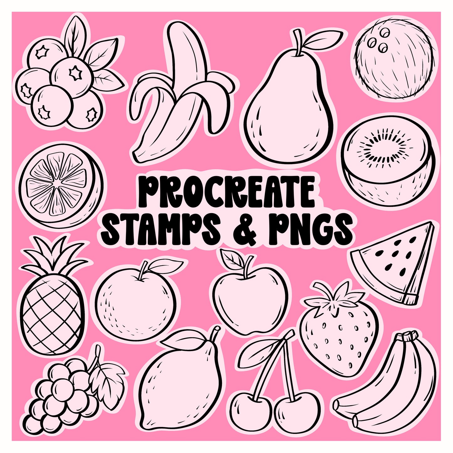 Fruit Procreate Stamps + PNGs