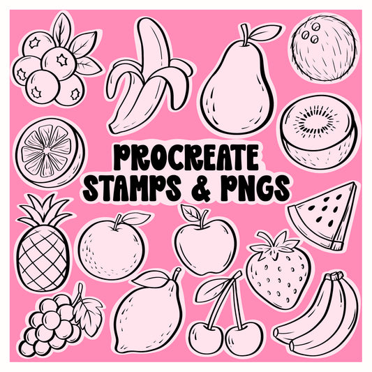 Fruit Procreate Stamps + PNGs