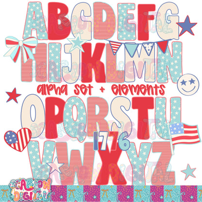 Patriotic Alpha Set Digital Design