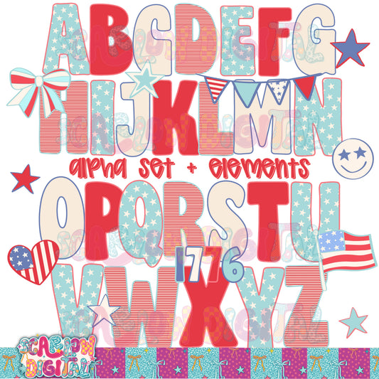 Patriotic Alpha Set Digital Design