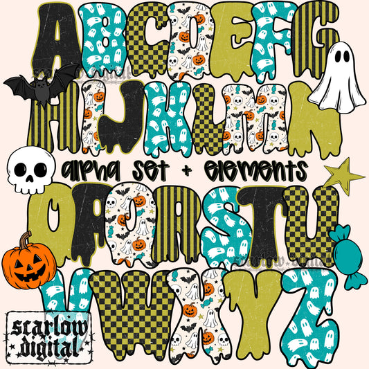 Halloween Alpha Set Digital Design
