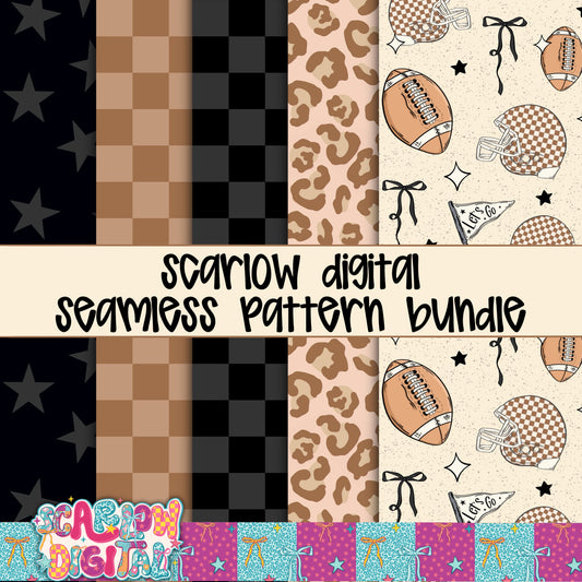 Football Seamless Pattern Digital Design Bundle