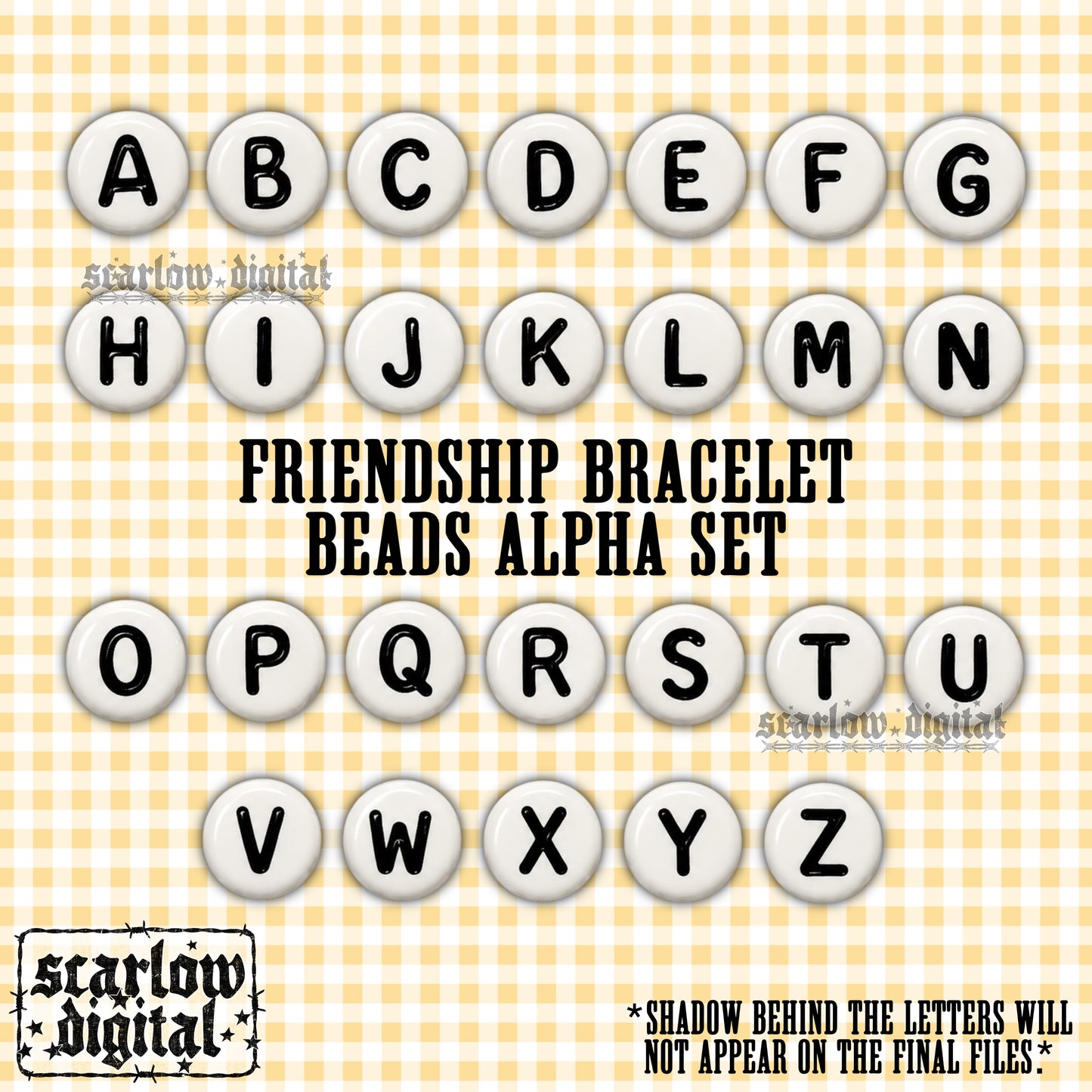 Friendship Bracelet Beads Clipart Alpha Set Digital Design