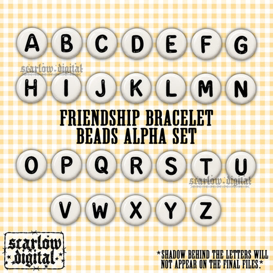 Friendship Bracelet Beads Clipart Alpha Set Digital Design