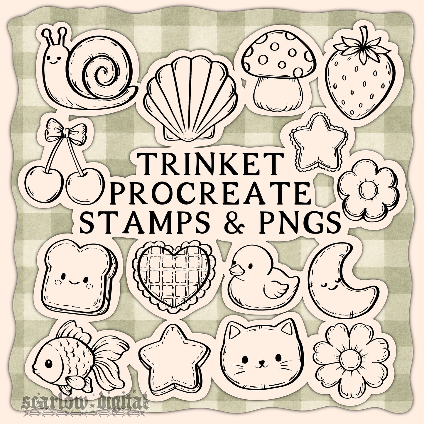 Trinket Procreate Stamps & PNGs