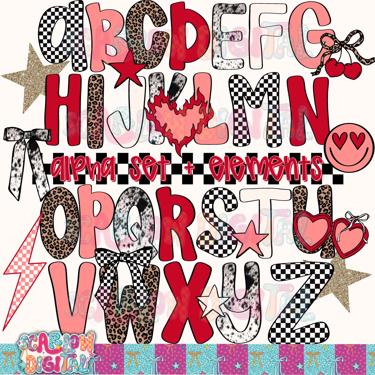Valentine's Day Alpha Set Digital Design