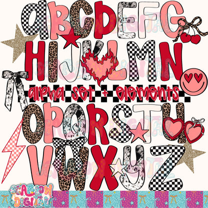 Valentine's Day Alpha Set Digital Design