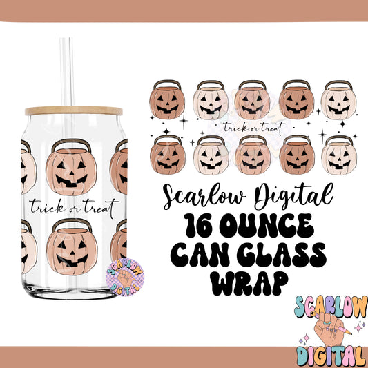 Pumpkin Buckets Can Glass Wrap PNG-Halloween Digital Design Download-16 ounce can glass wrap, halloween png, fall can glass png wrap file