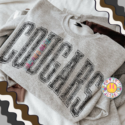 Vintage Cougars PNG Digital Design