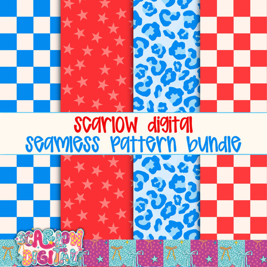 Patriotic Seamless Pattern Bundle Digital Design