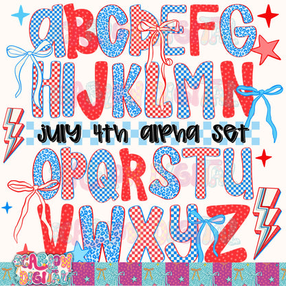 Patriotic Alphabet Set Digital Design