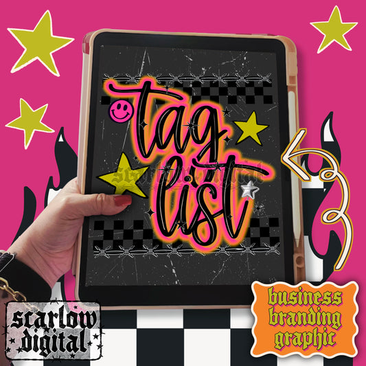 Tag List Social Media Graphic Business Branding