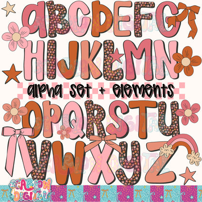 Floral Alpha Set Digital Design