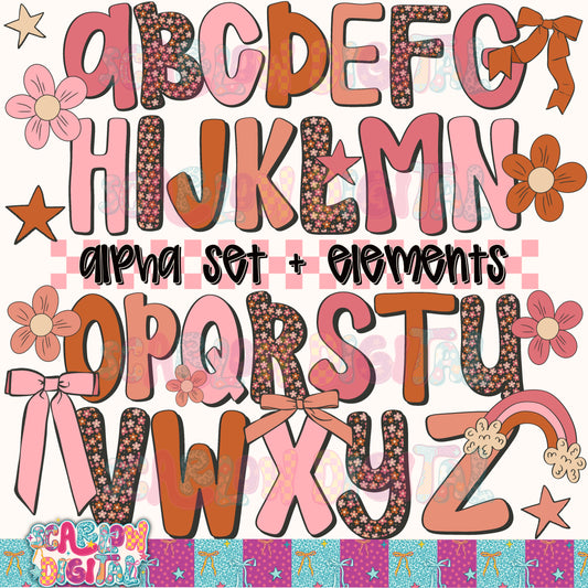 Floral Alpha Set Digital Design