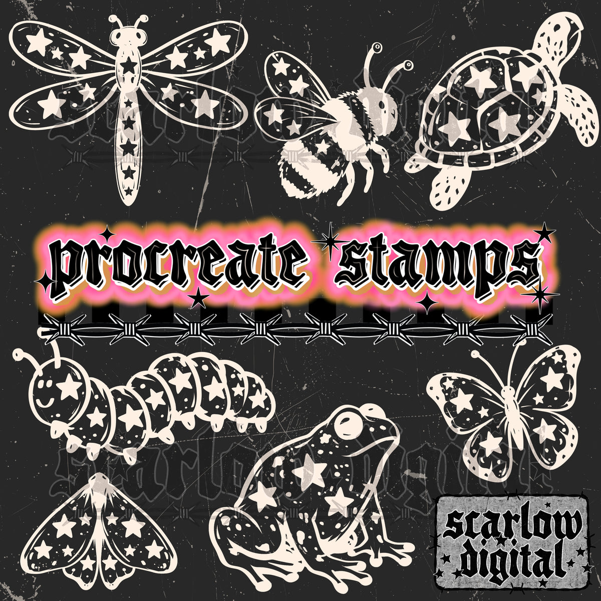 Insect Star Procreate Stamps + PNGs