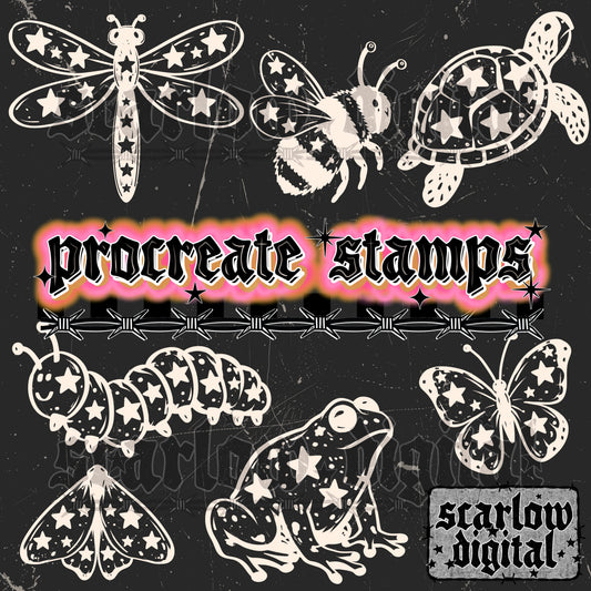 Insect Star Procreate Stamps + PNGs