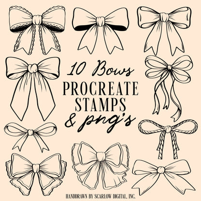 Bow Procreate Stamps + PNG's