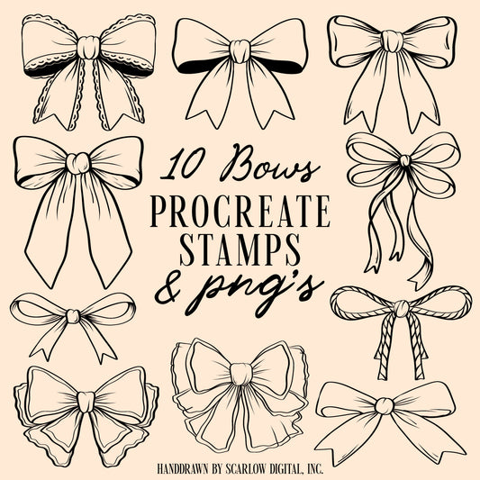 Bow Procreate Stamps + PNG's