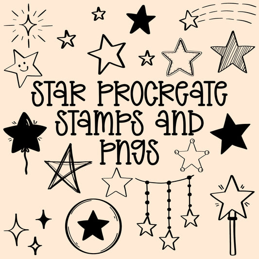 Stars Procreate Stamps + PNGs