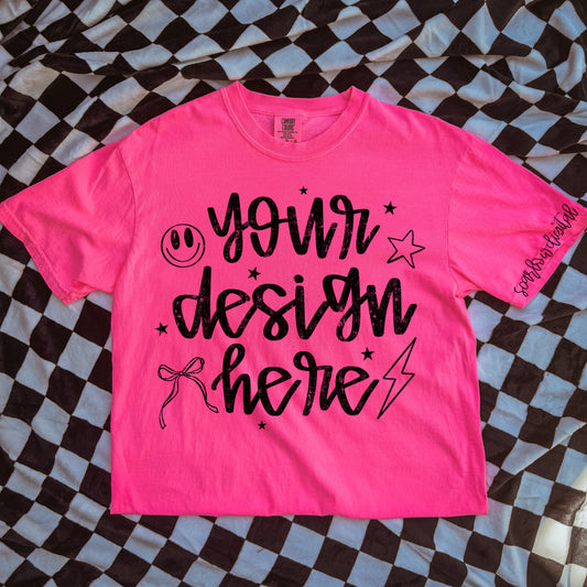 Comfort Colors Neon Pink Tshirt Mockup