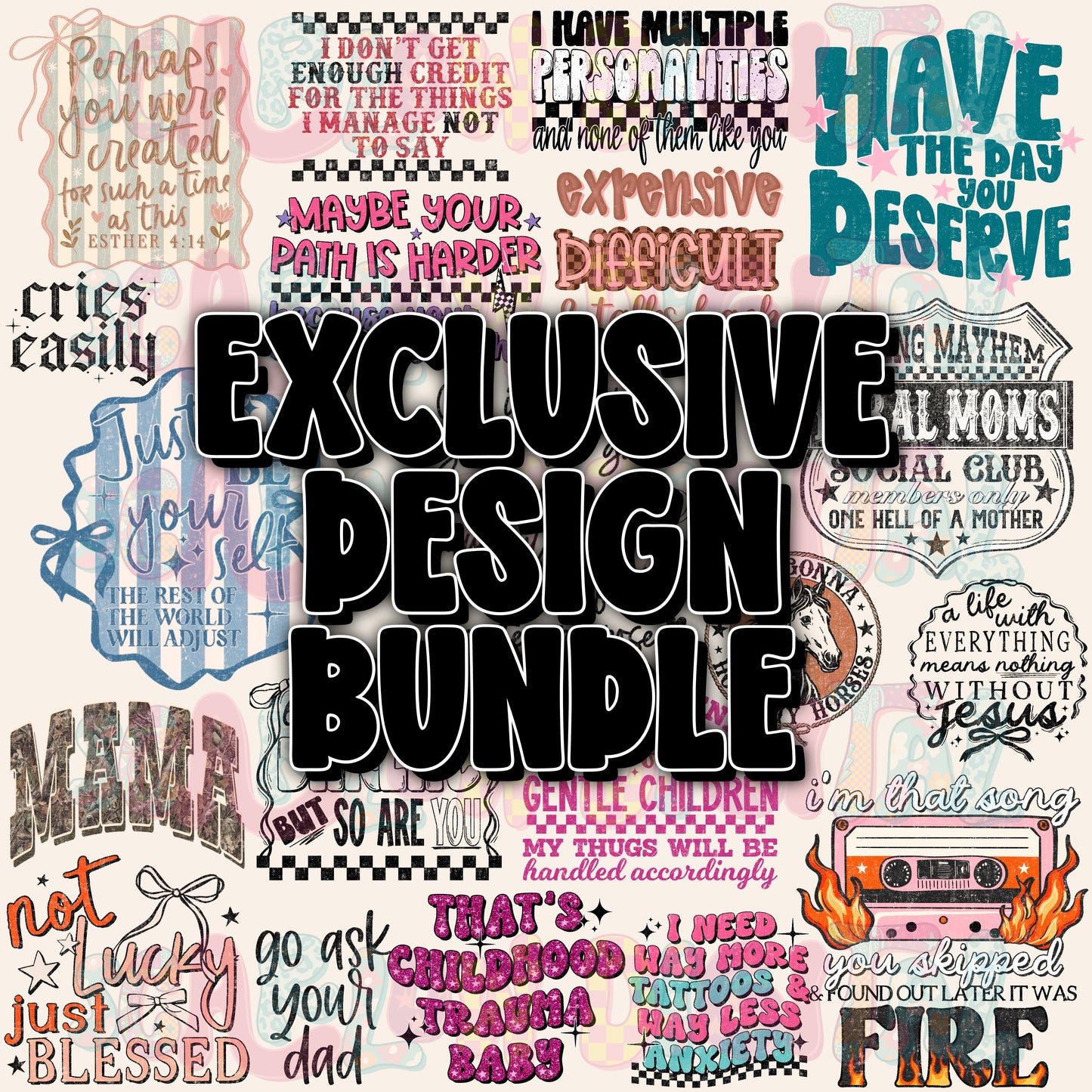 ✨ NEW NEW NEW ✨ Exclusive Design Bundle - Includes 20 PNG Designs!