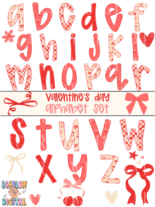 Valentine's Day Alphabet Set Digital Design