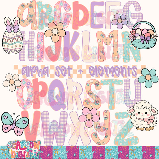 Easter Alpha Set Digital Design