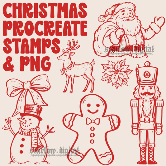 Christmas Procreate Stamps & PNGs