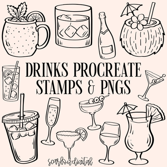 Drink Procreate Stamps & PNGs