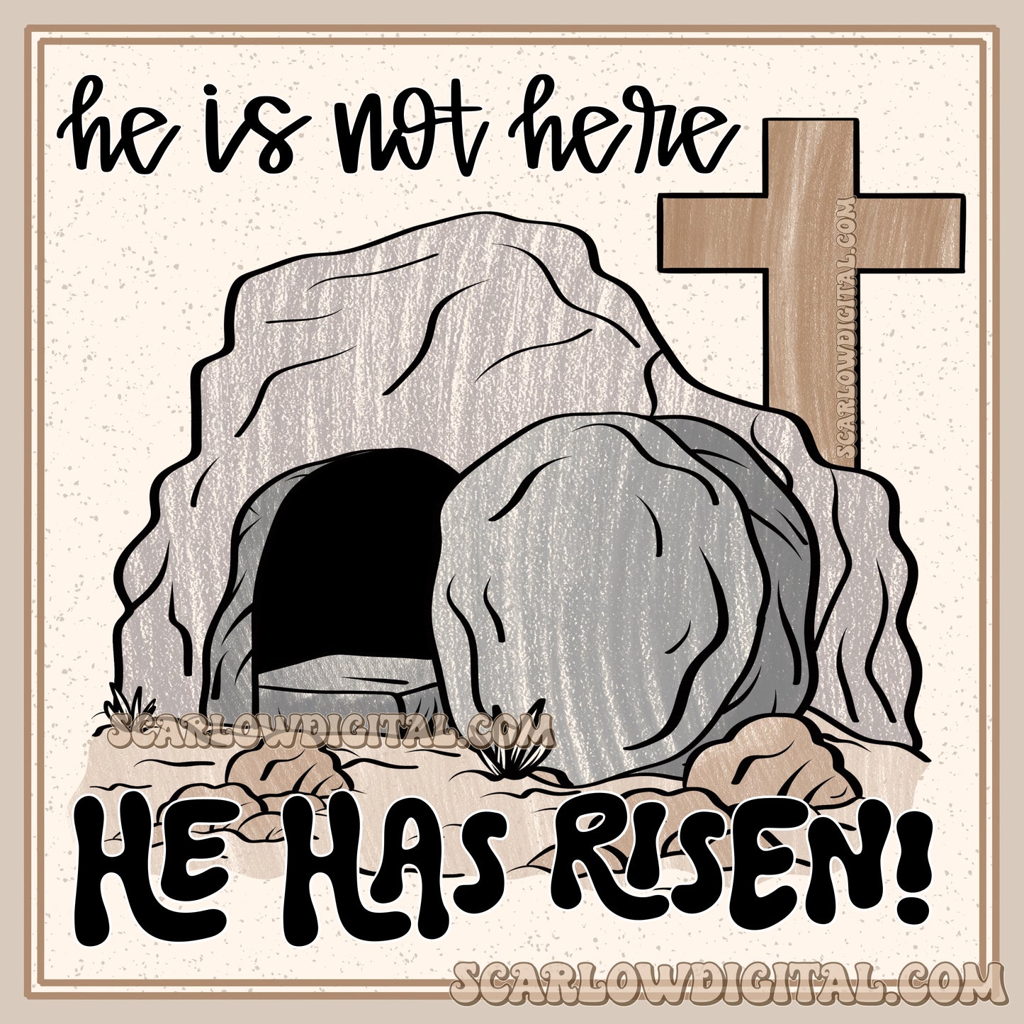 He Has Risen Easter Social Media Graphic Post Digital Design
