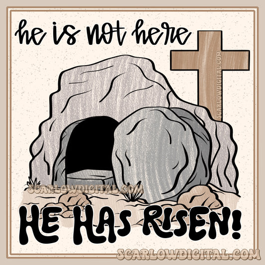 He Has Risen Easter Social Media Graphic Post Digital Design