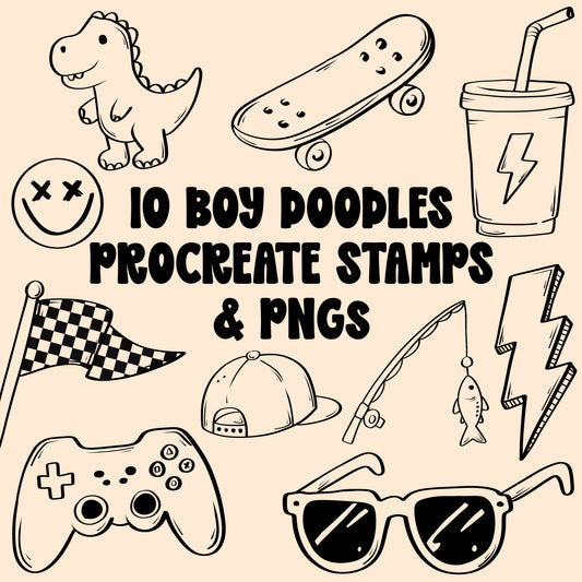 Boy Procreate Stamps and PNGs