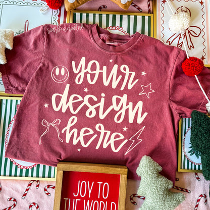 Crimson Comfort Colors Christmas Mockup