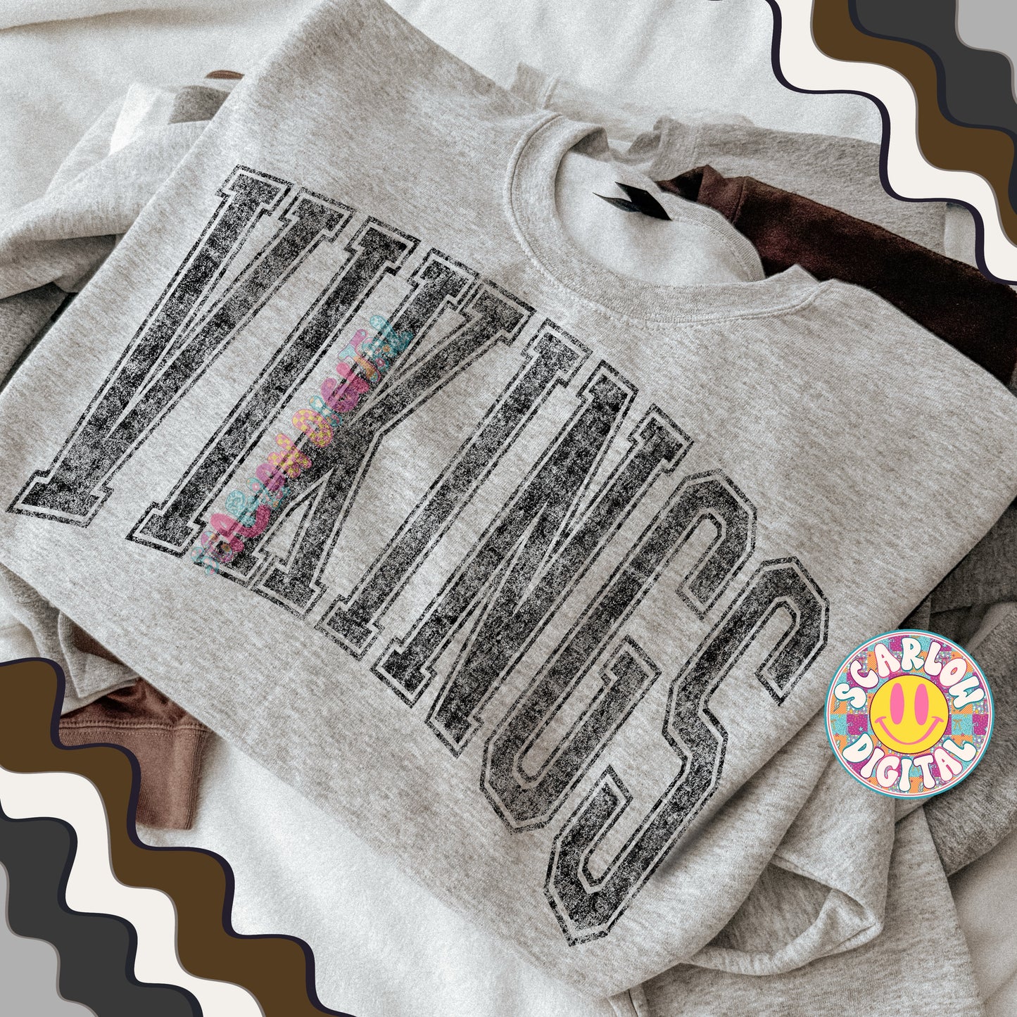 Vintage Vikings PNG Digital Design