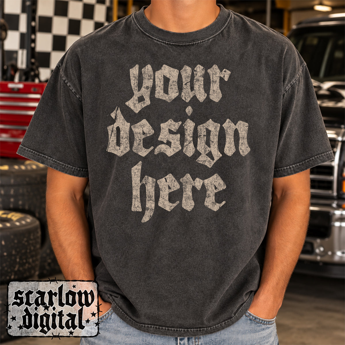 Charcoal Shop Tshirt Mockup