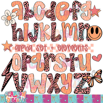 Boho Alpha Set Digital Design