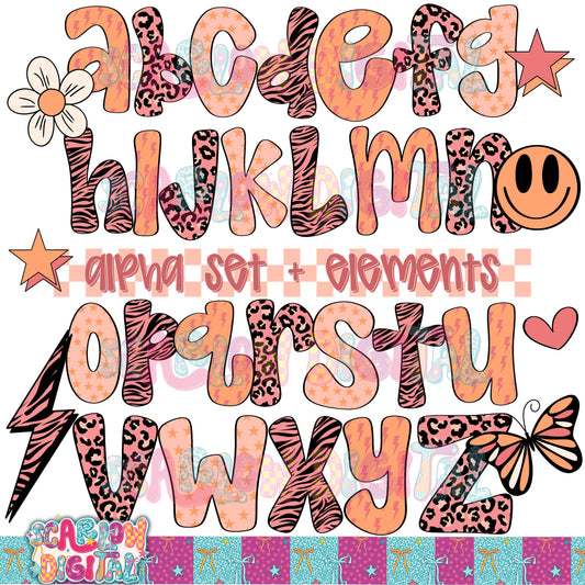 Boho Alpha Set Digital Design