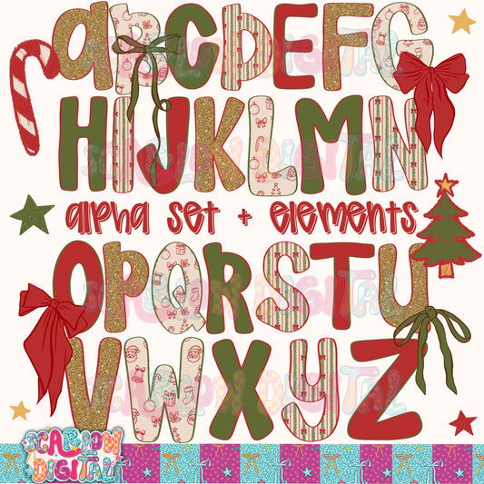Christmas Alphabet Set Digital Design