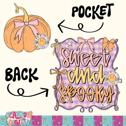 Sweet and Spooky Front and Back PNG Digital Design