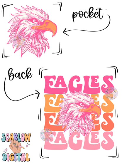 Eagles PNG Digital Design Download, sports mascot png, football png, baseball png, retro png, trendy png, sports tshirt designs, school png