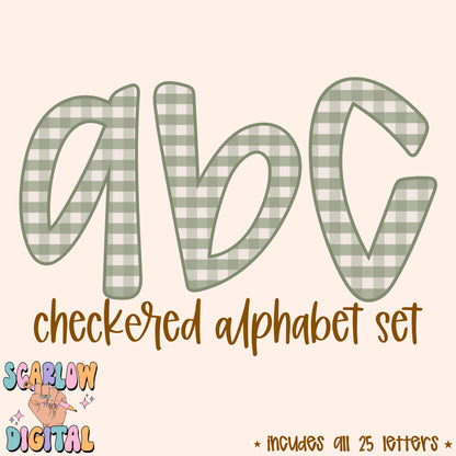 Plaid Alphabet Set Digital Design