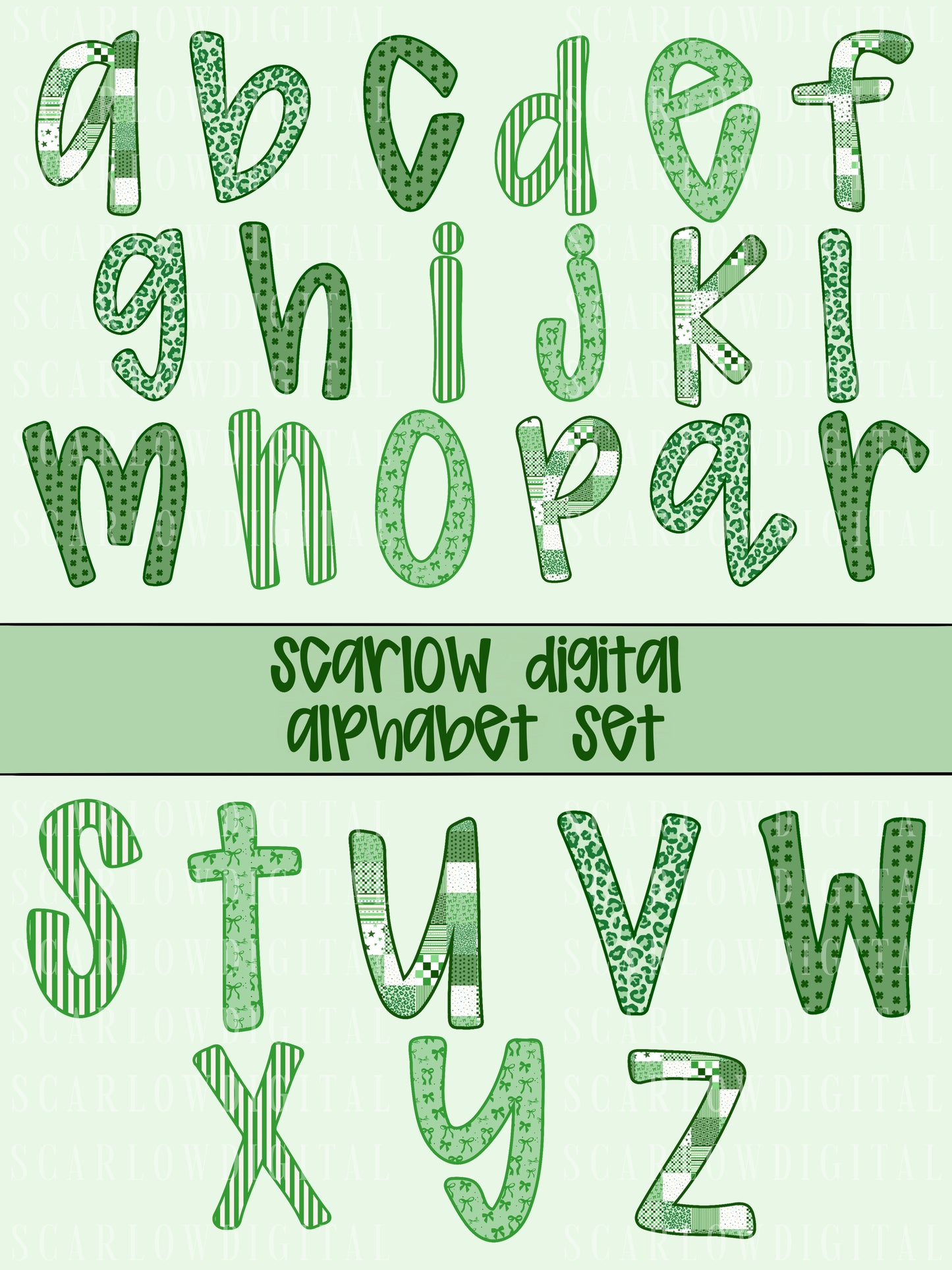 Saint Patrick's Day Alphabet Set Digital Design