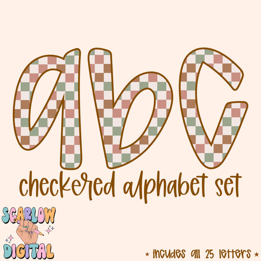 Checkered Alphabet Set Digital Design