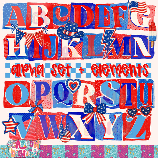 Patriotic Alpha Set Digital Design