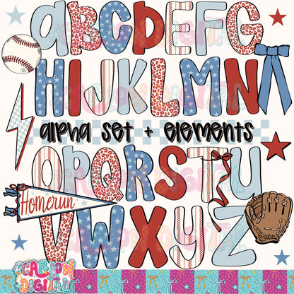 Baseball Alpha Set Digital Design