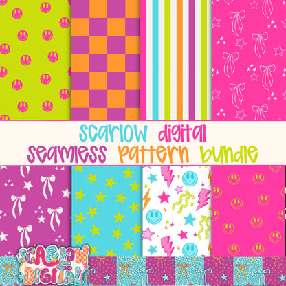 Retro Seamless Pattern Bundle Digital Design